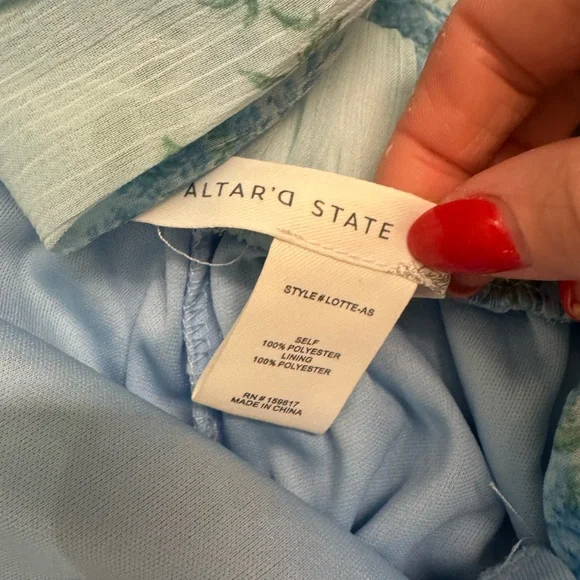 Altar'd State Light Blue Floral Tie-Shoulder Swim Coverup - Picture 2 of 3